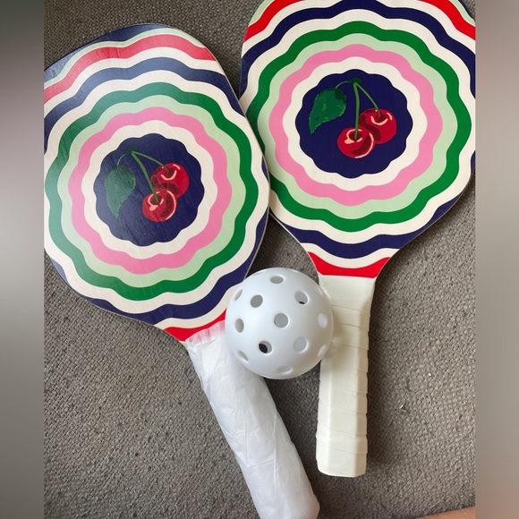 Anthropologie pickle ball set. Includes two racquets, one ball, storage bag - Picture 4 of 5